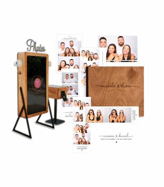 El pack reflejos de Risbox incluye fotomatón, álbum premium y fotos imantadas